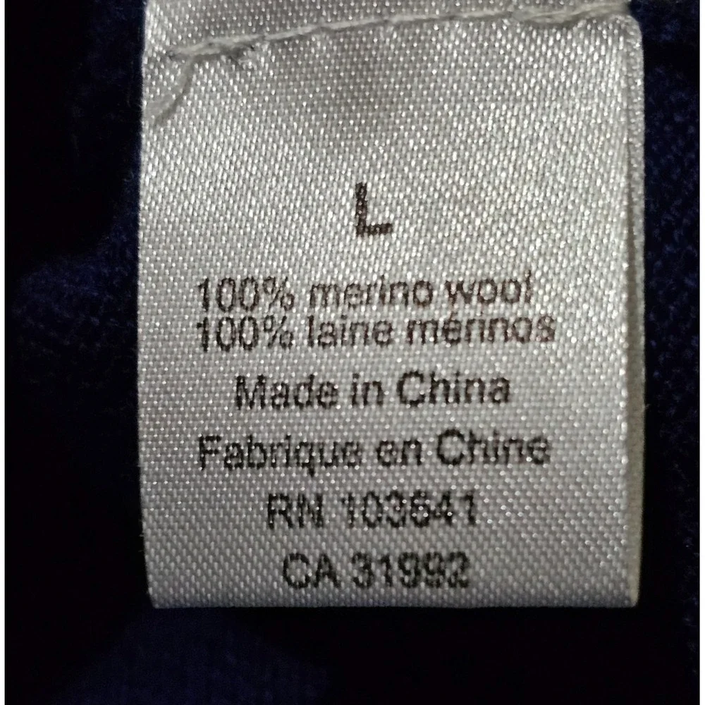 K+J2 Grey Striped Collared Polo Merino Wool‎ Long Sleeve Sz Large